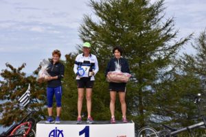 The women's podium: Veronique Cremers (1) Mary Wakura (2) and Christine Panzeri (3)